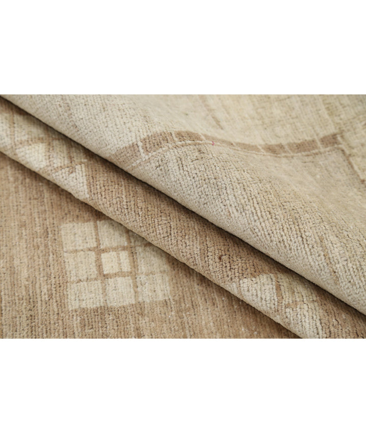 Beige Afghan Modcar Rug 8' 8" x 11' 0" Hand-Knotted | No. AT31490