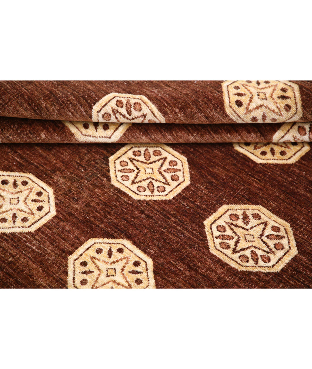 Afghan Oriental Rug 6' 6" x 7' 6" Hand-Knotted | No. AT52009