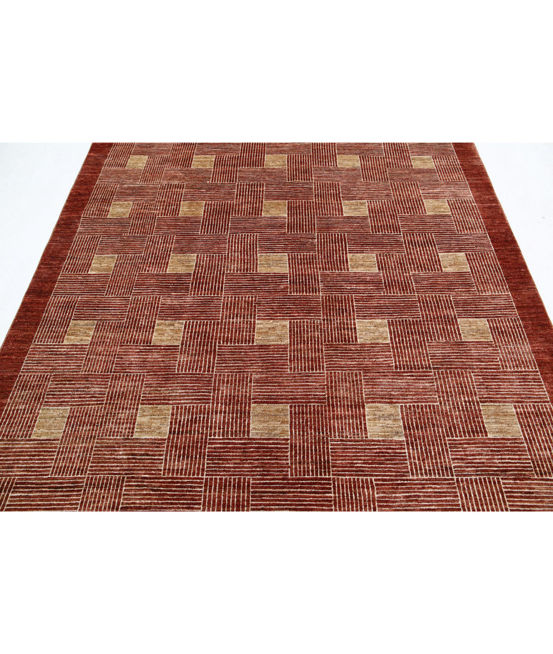 Afghan Modcar Rug 5' 11" x 8' 5" Hand-Knotted | No. AT31895