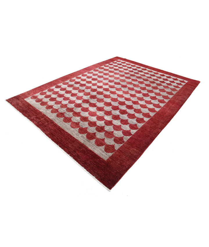 Afghan Modcar Rug 7' 0" x 9' 2" Hand-Knotted | No. AT18002