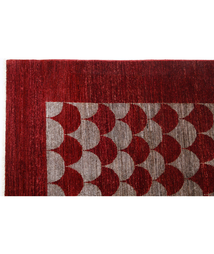 Afghan Modcar Rug 7' 0" x 9' 2" Hand-Knotted | No. AT18002