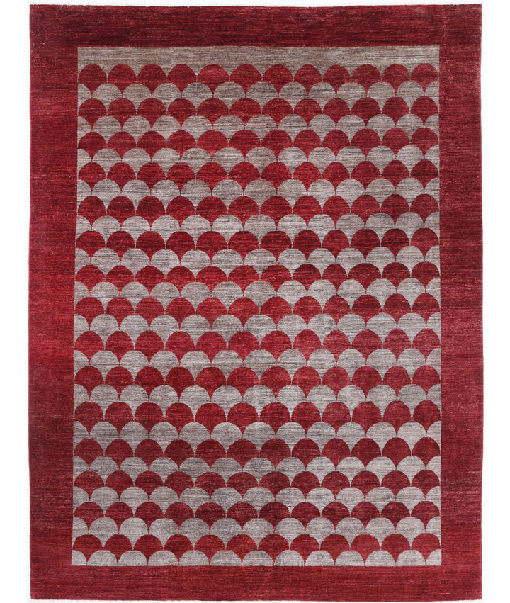 Afghan Modcar Rug 7' 0" x 9' 2" Hand-Knotted | No. AT18002