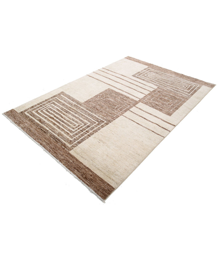 Afghan Modcar Rug 5' 7" x 8' 3" Hand-Knotted | No. AT24549