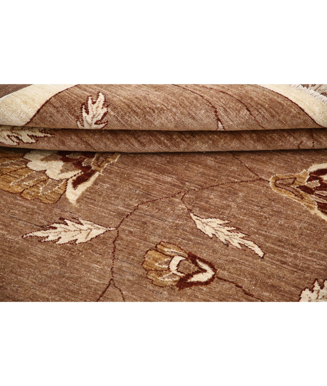 Beige Afghan Modcar Rug 5'11" x 7'11" Hand-Knotted | No. AT44942