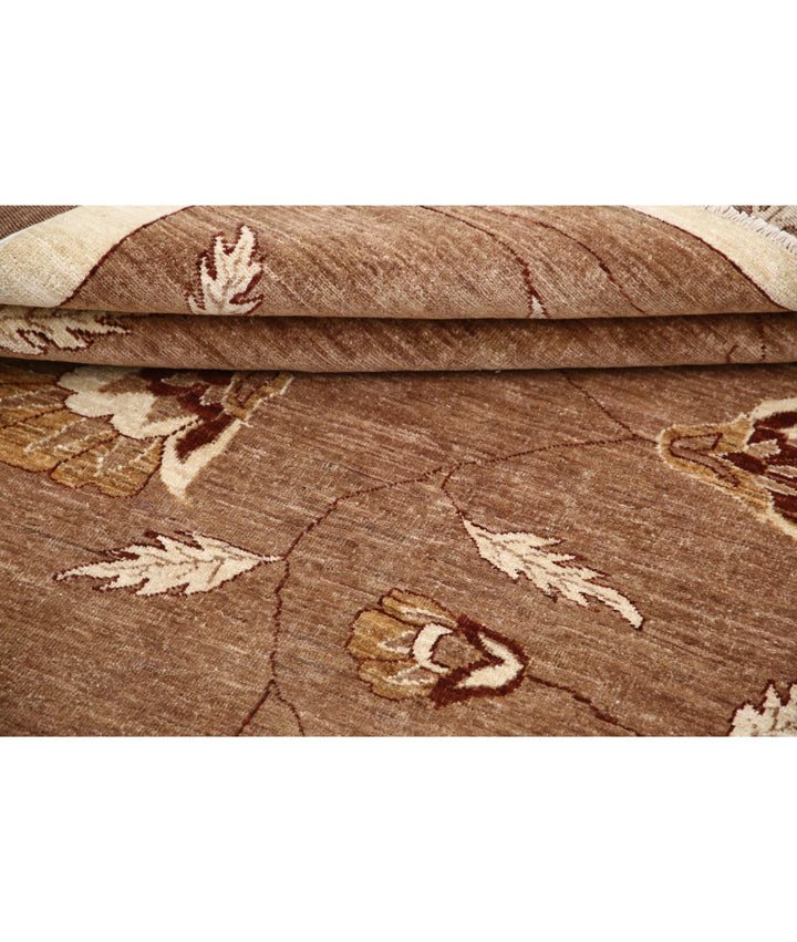 Beige Afghan Modcar Rug 5'11" x 7'11" Hand-Knotted | No. AT44942