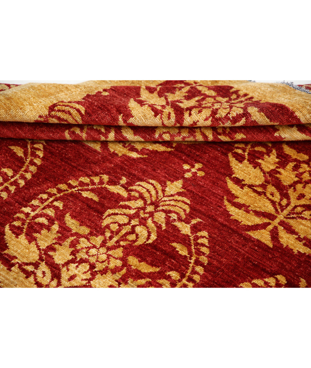 Beige Afghan Oriental Rug 6' 9" x 8' 1" Hand-Knotted | No. AT26517
