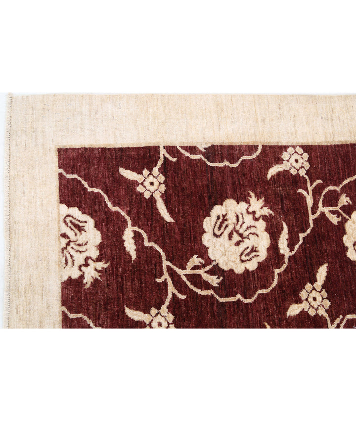 Beige Afghan Modcar Rug 6' 8" x 9' 7" Hand-Knotted | No. AT24859