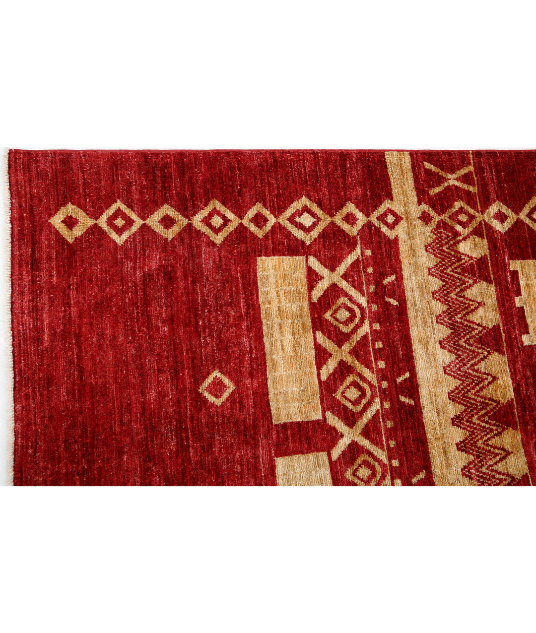 Afghan Modcar Rug 6' 4" x 9' 3" Hand-Knotted | No. AT47005
