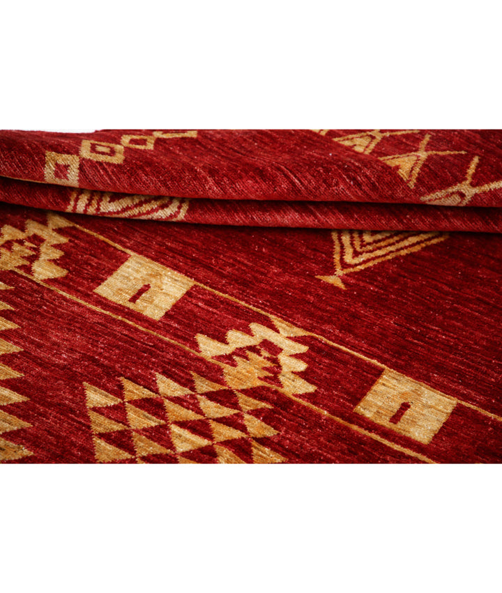 Afghan Modcar Rug 6' 4" x 9' 3" Hand-Knotted | No. AT47005