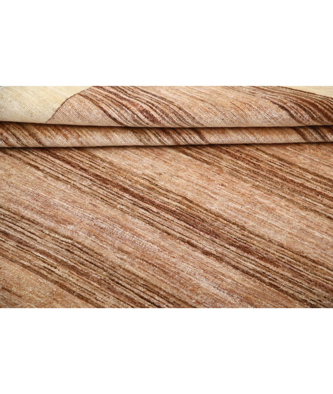 Beige Afghan Modcar Rug 6' 3" x 7' 9" Hand-Knotted | No. AT41333
