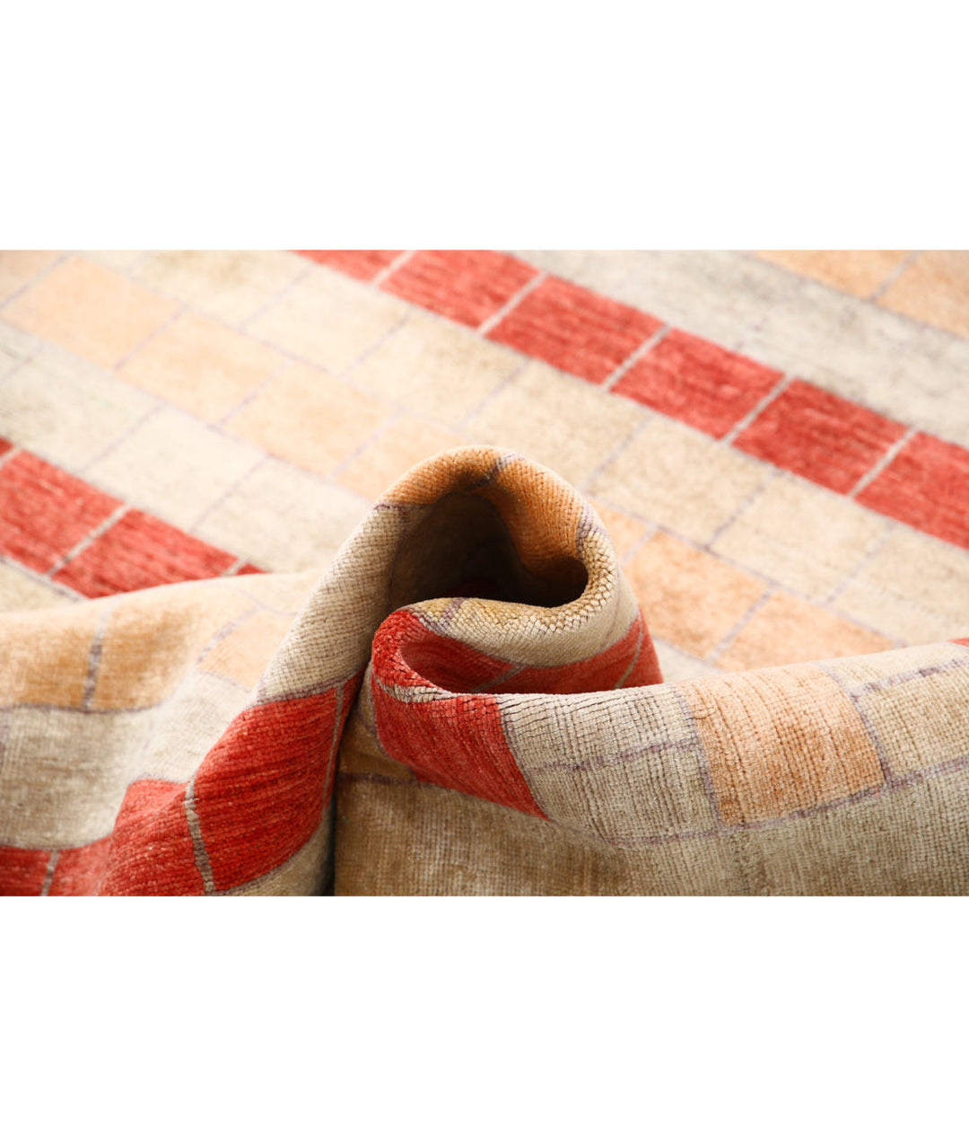 Afghan Modcar Rug 6' 0" x 7' 11" Hand-Knotted | No. AT12409
