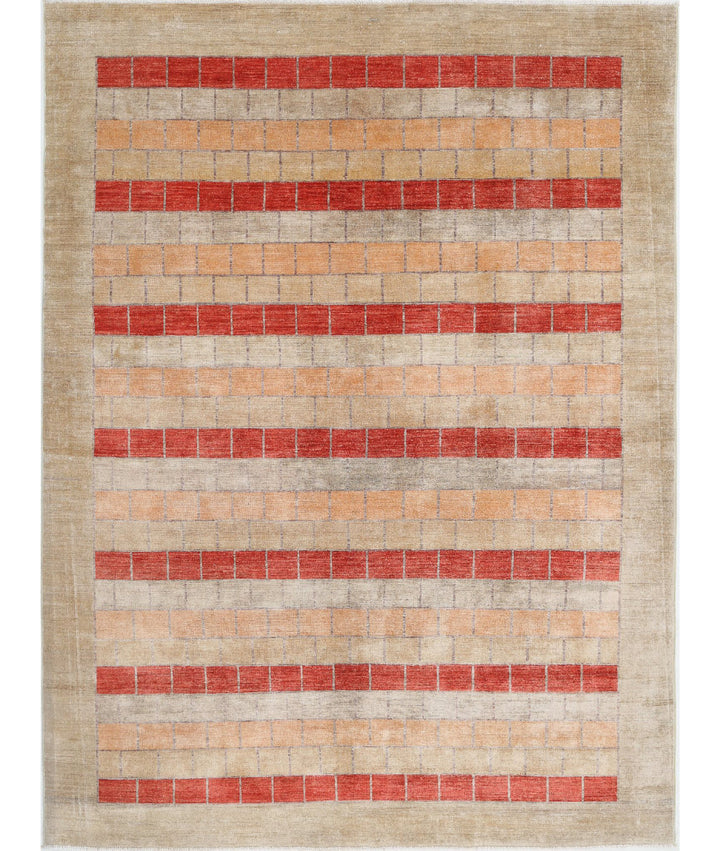 Hand Knotted Modcar Wool Rug 6' 0" x 7' 11" - No. AT12409