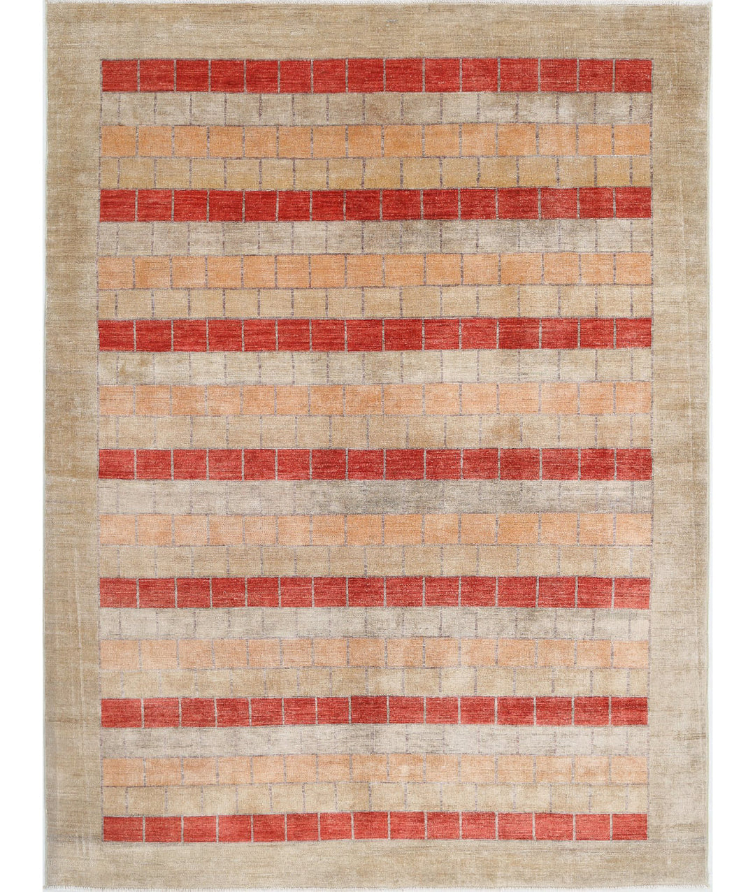 Hand Knotted Modcar Wool Rug 6' 0" x 7' 11" - No. AT12409