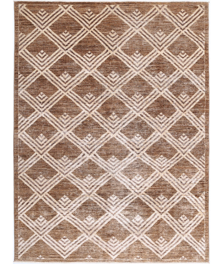 Hand Knotted Modcar Wool Rug 6' 0" x 8' 2" - No. AT77897