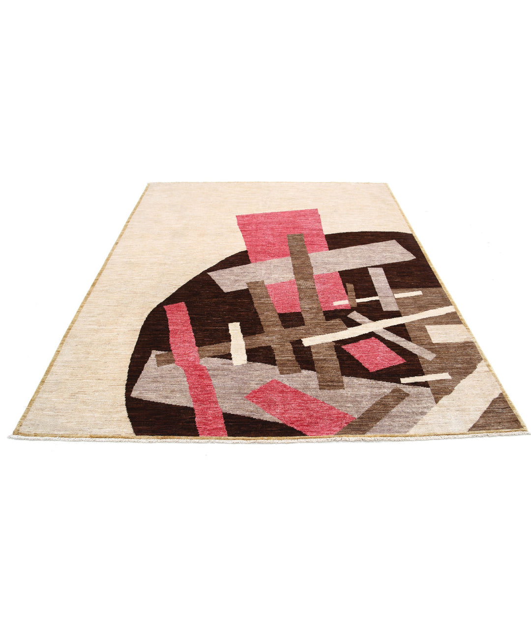 Hand Knotted Modcar Wool Rug 6' 4" x 8' 0" - No. AT78687