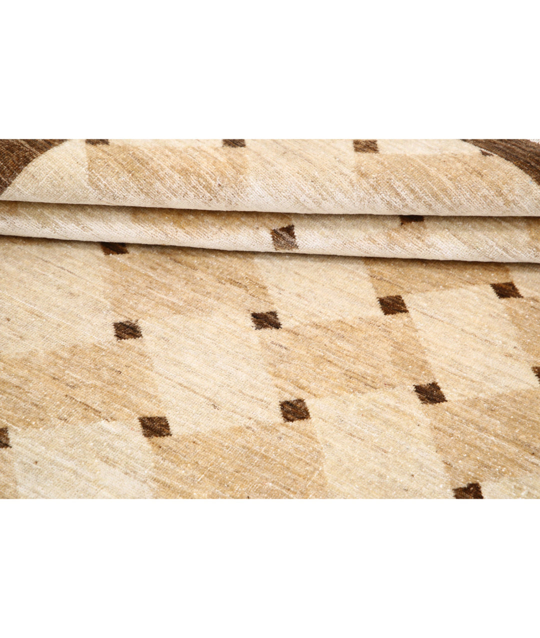 Beige Afghan Oriental Rug 6' 0" x 8' 11" Hand-Knotted | No. AT47236