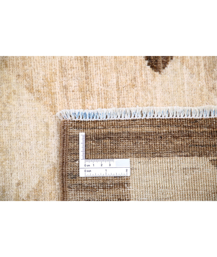 Beige Afghan Oriental Rug 6' 0" x 8' 11" Hand-Knotted | No. AT47236