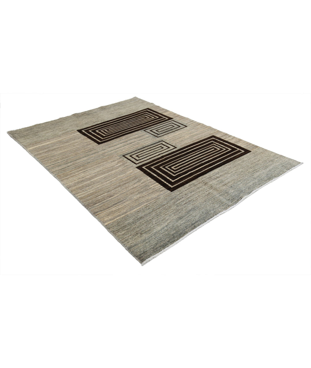 Afghan Modcar Rug 5' 6" x 7' 9" Hand-Knotted | No. AT57572