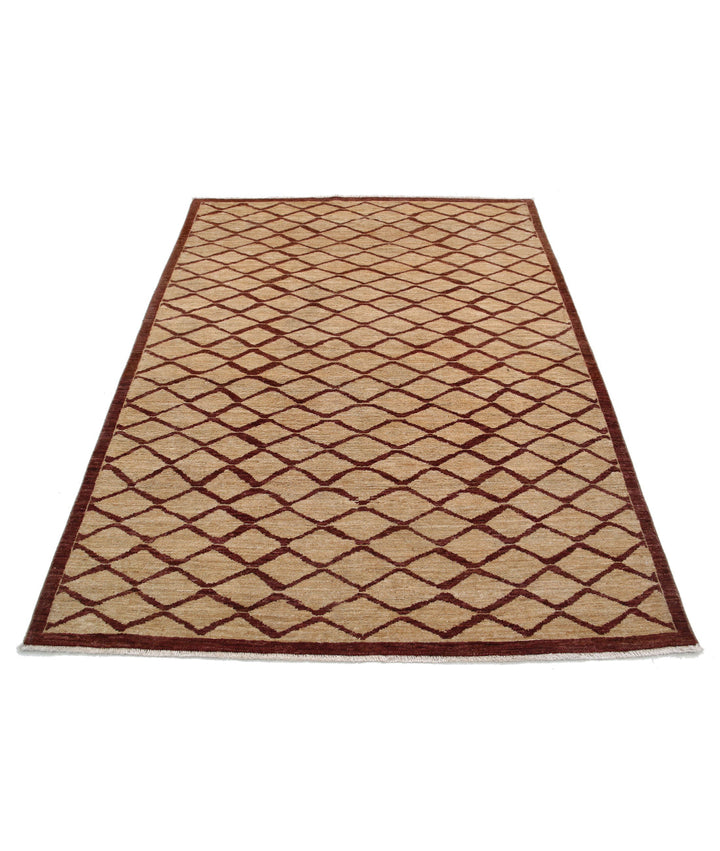 Hand Knotted Modcar Wool Rug 4' 9" x 6' 2" - No. AT64553
