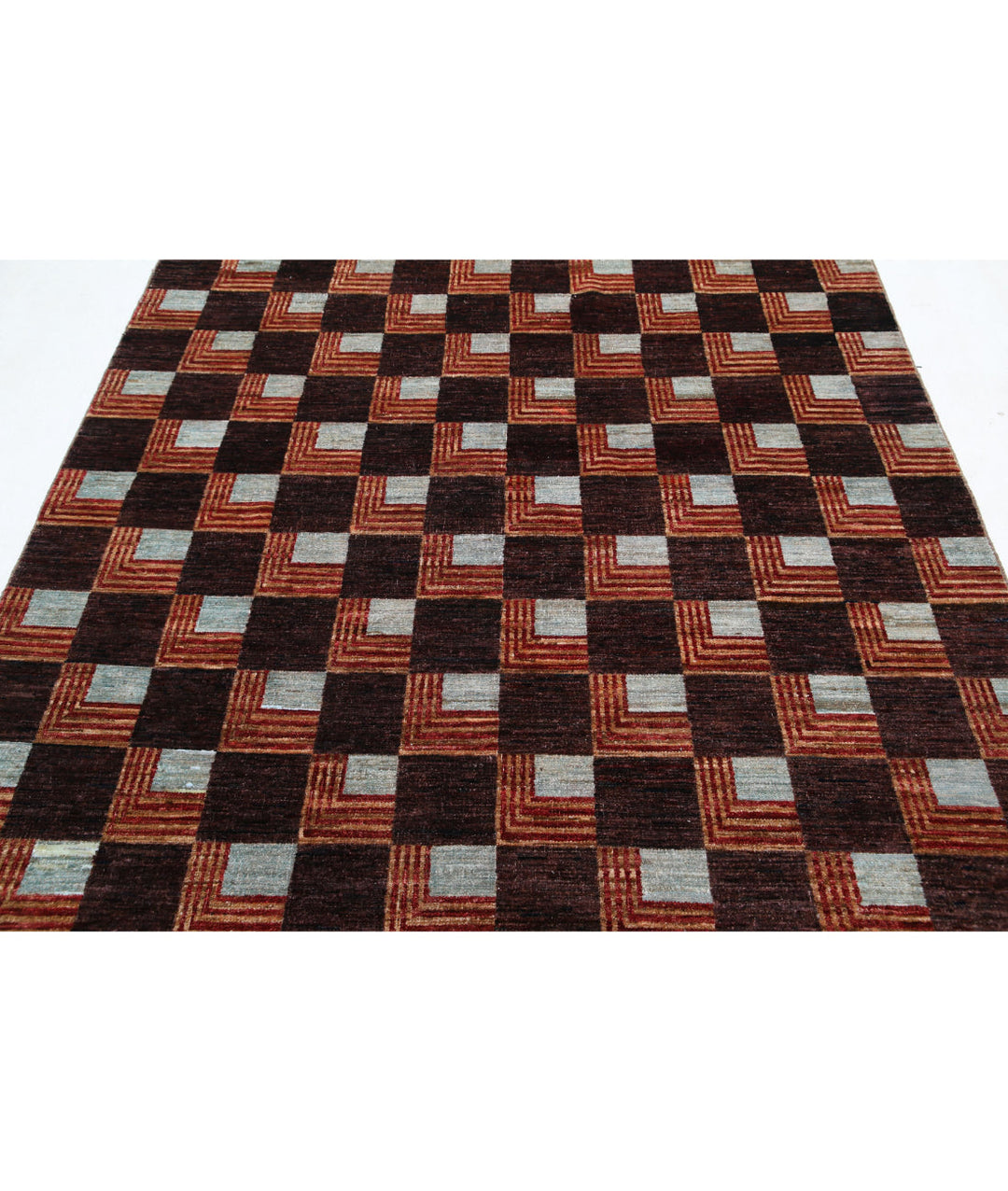 Afghan Oriental Rug 5'8" x 8'5" Hand-Knotted | No. AT39446