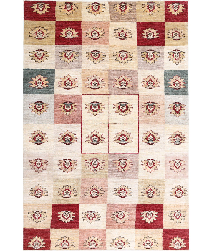 Hand Knotted Modcar Wool Rug 6' 1" x 9' 5" - No. AT55828