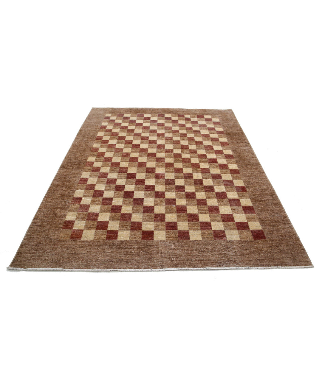 Afghan Modcar Rug 6' 4" x 8' 3" Hand-Knotted | No. AT79997