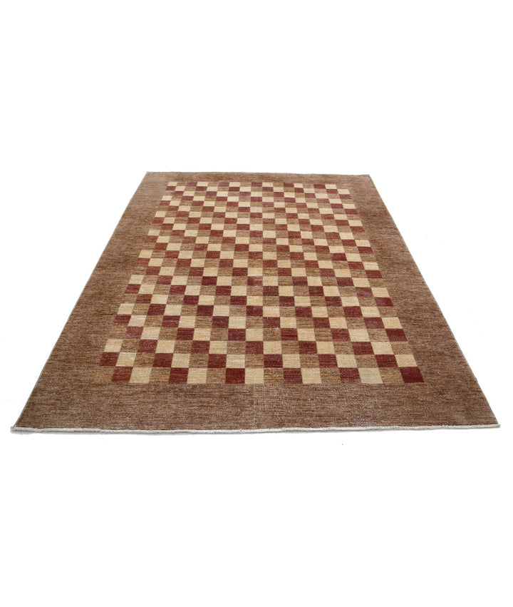 Afghan Modcar Rug 6' 4" x 8' 3" Hand-Knotted | No. AT79997