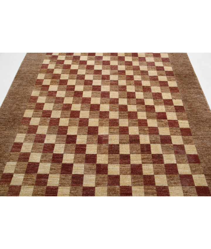 Afghan Modcar Rug 6' 4" x 8' 3" Hand-Knotted | No. AT79997
