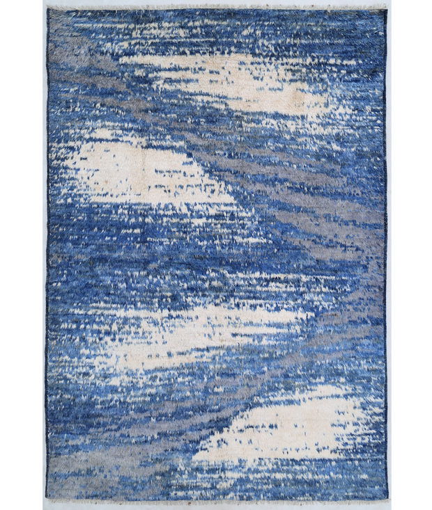 Hand Knotted Moroccan Wool Rug 6'  4" x 9'  6" - No. AT16730