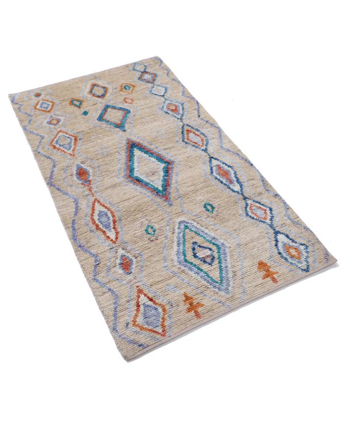 Afghan Oriental Rug 2' 8" x 4' 11" Hand-Knotted | No. AT49443