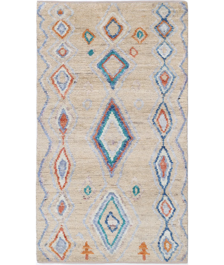 Afghan Oriental Rug 2' 8" x 4' 11" Hand-Knotted | No. AT49443