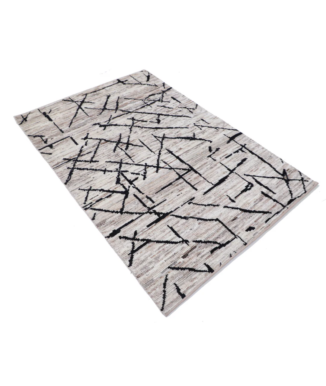 Brown Afghan Oriental Rug 4' 1" x 6' 0" Hand-Knotted | No. AT34890