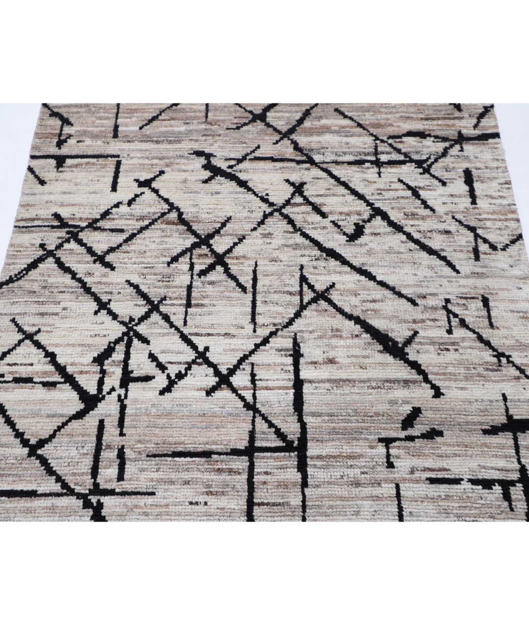 Brown Afghan Oriental Rug 4' 1" x 6' 0" Hand-Knotted | No. AT34890