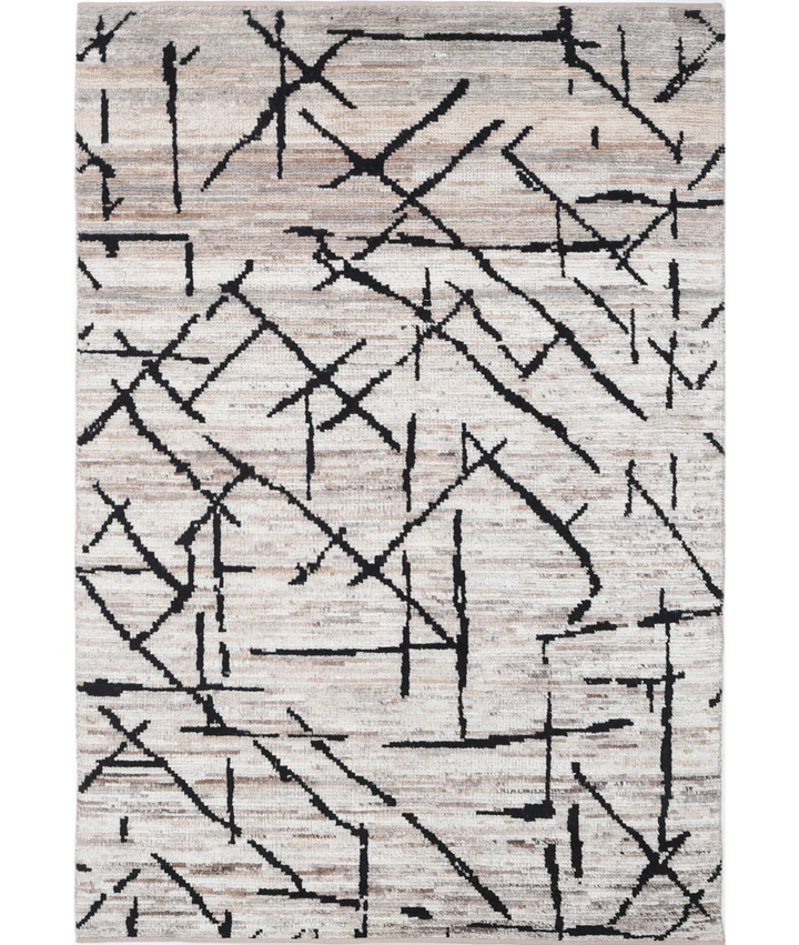 Brown Afghan Oriental Rug 4' 0" x 6' 0" Hand-Knotted | No. AT88885