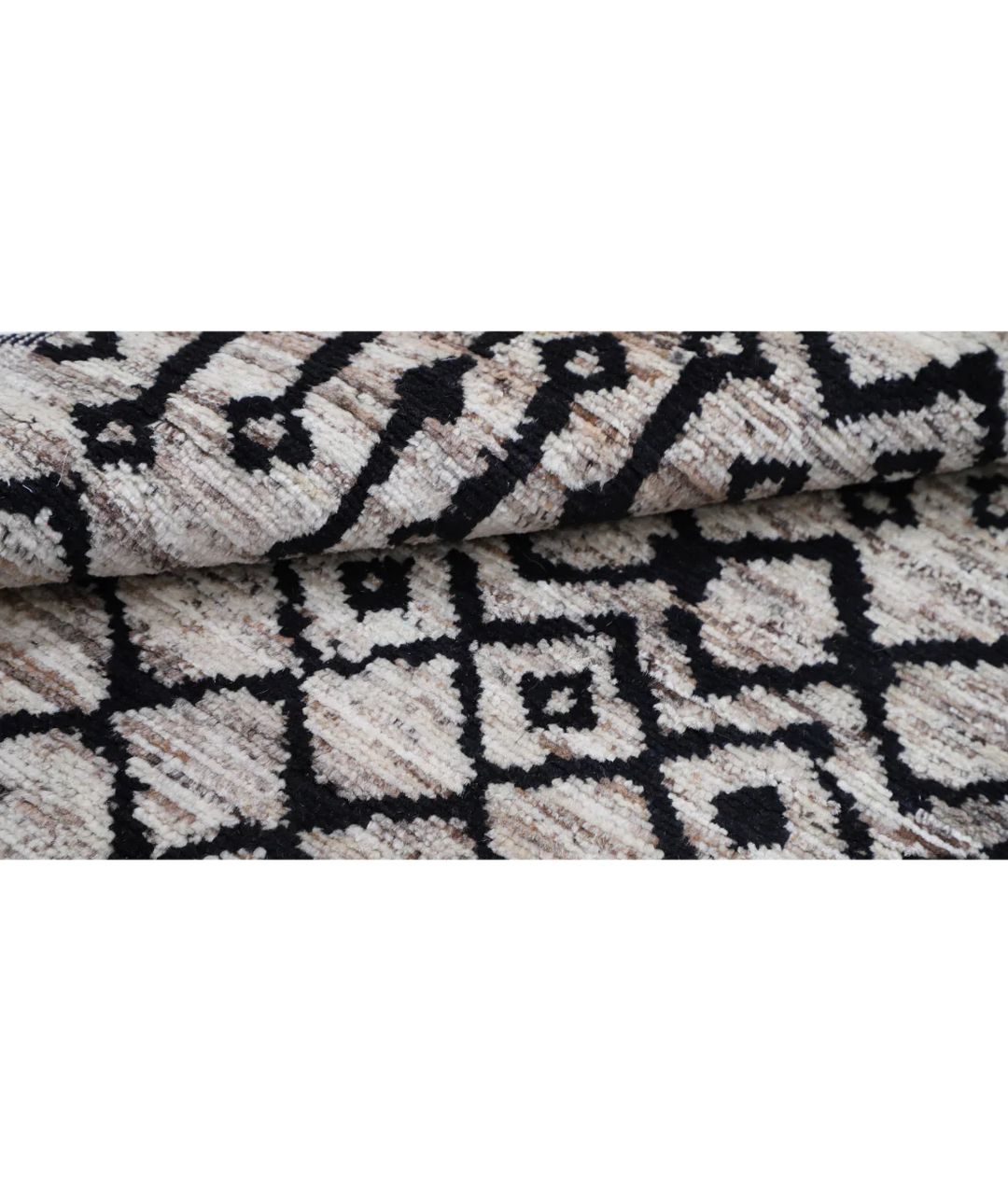 Brown Afghan Oriental Rug 3' 8" x 5' 10" Hand-Knotted | No. AT48907