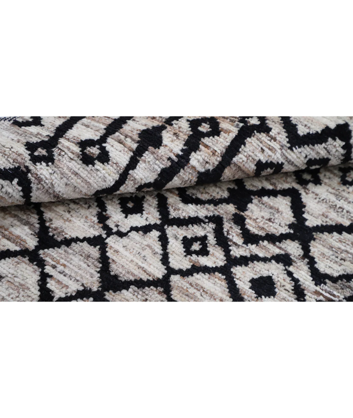 Brown Afghan Oriental Rug 3' 8" x 5' 10" Hand-Knotted | No. AT48907