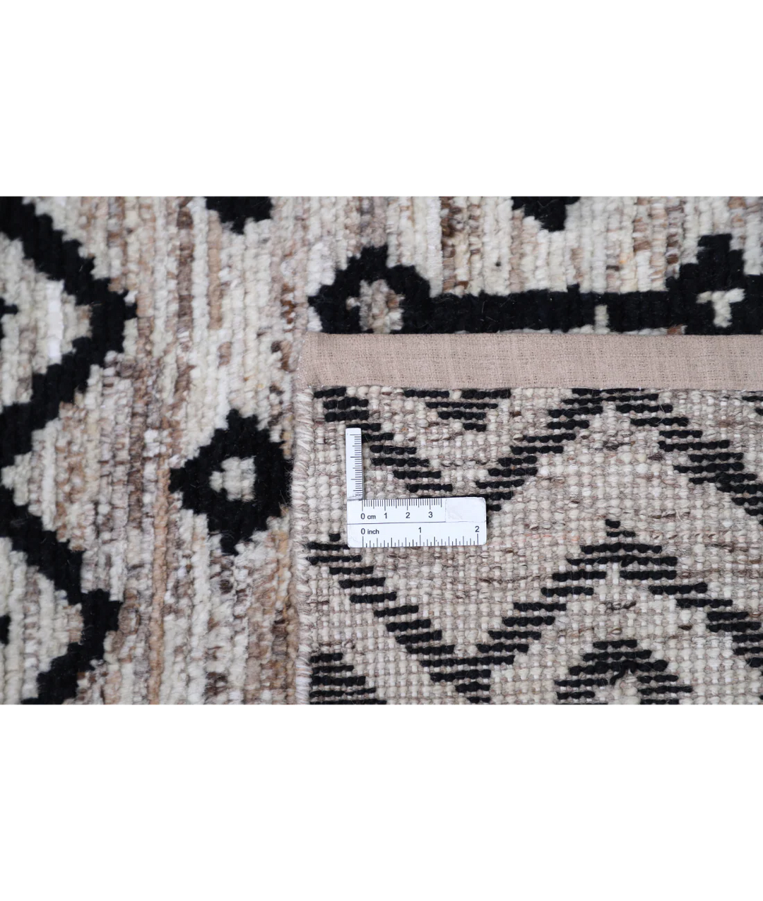Brown Afghan Oriental Rug 3' 8" x 5' 10" Hand-Knotted | No. AT48907