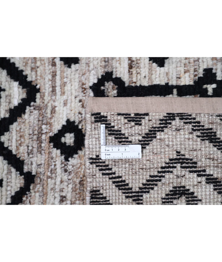 Brown Afghan Oriental Rug 3' 8" x 5' 10" Hand-Knotted | No. AT48907