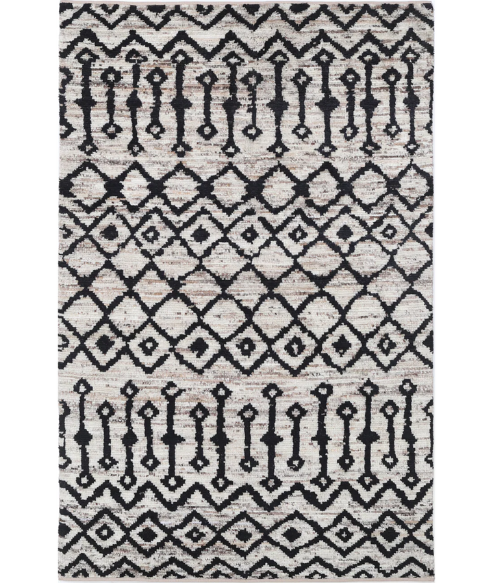 Brown Afghan Oriental Rug 3' 8" x 5' 10" Hand-Knotted | No. AT48907