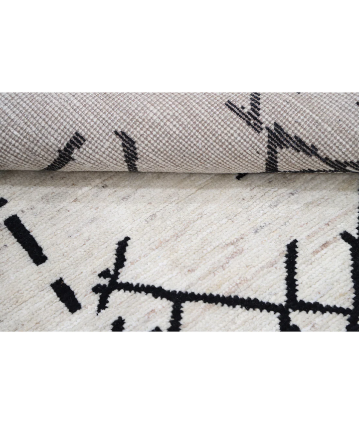 Ivory Afghan Oriental Rug 5' 10" x 9' 4" Hand-Knotted | No. AT43521