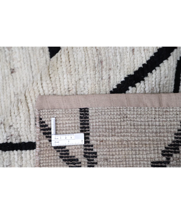 Ivory Afghan Oriental Rug 5' 10" x 9' 4" Hand-Knotted | No. AT43521