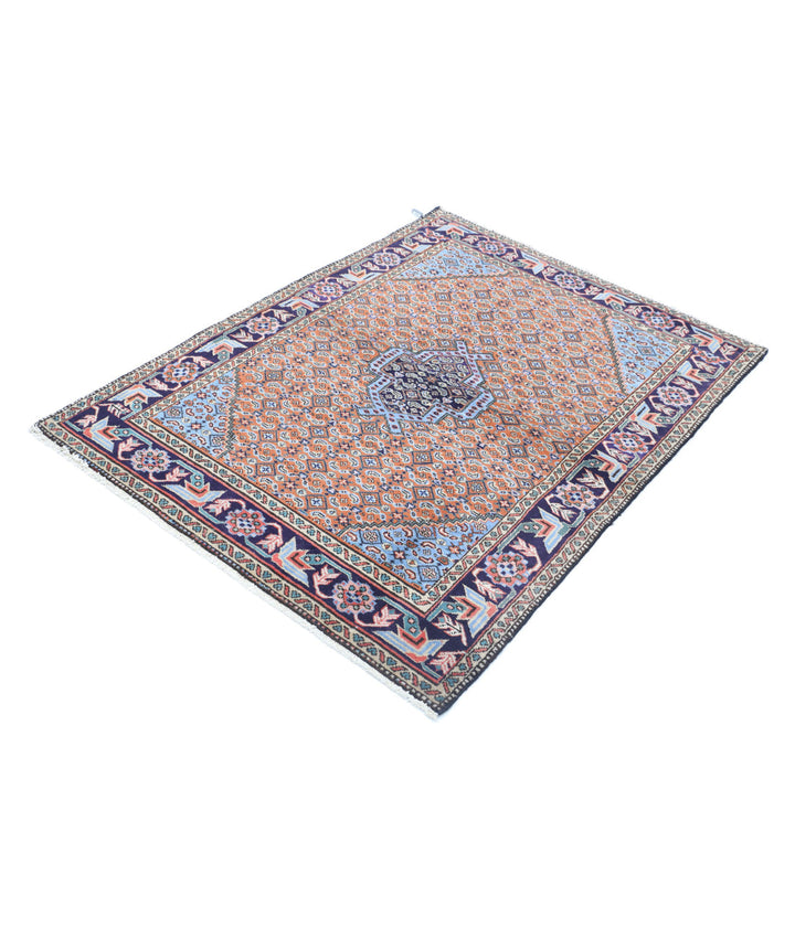 Afghan Moud Rug 3' 7" x 4' 10" Hand-Knotted | No. AT44107