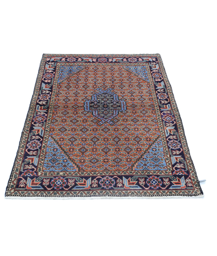 Afghan Moud Rug 3' 7" x 4' 10" Hand-Knotted | No. AT44107