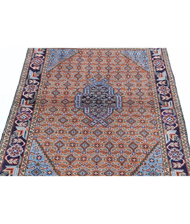 Afghan Moud Rug 3' 7" x 4' 10" Hand-Knotted | No. AT44107