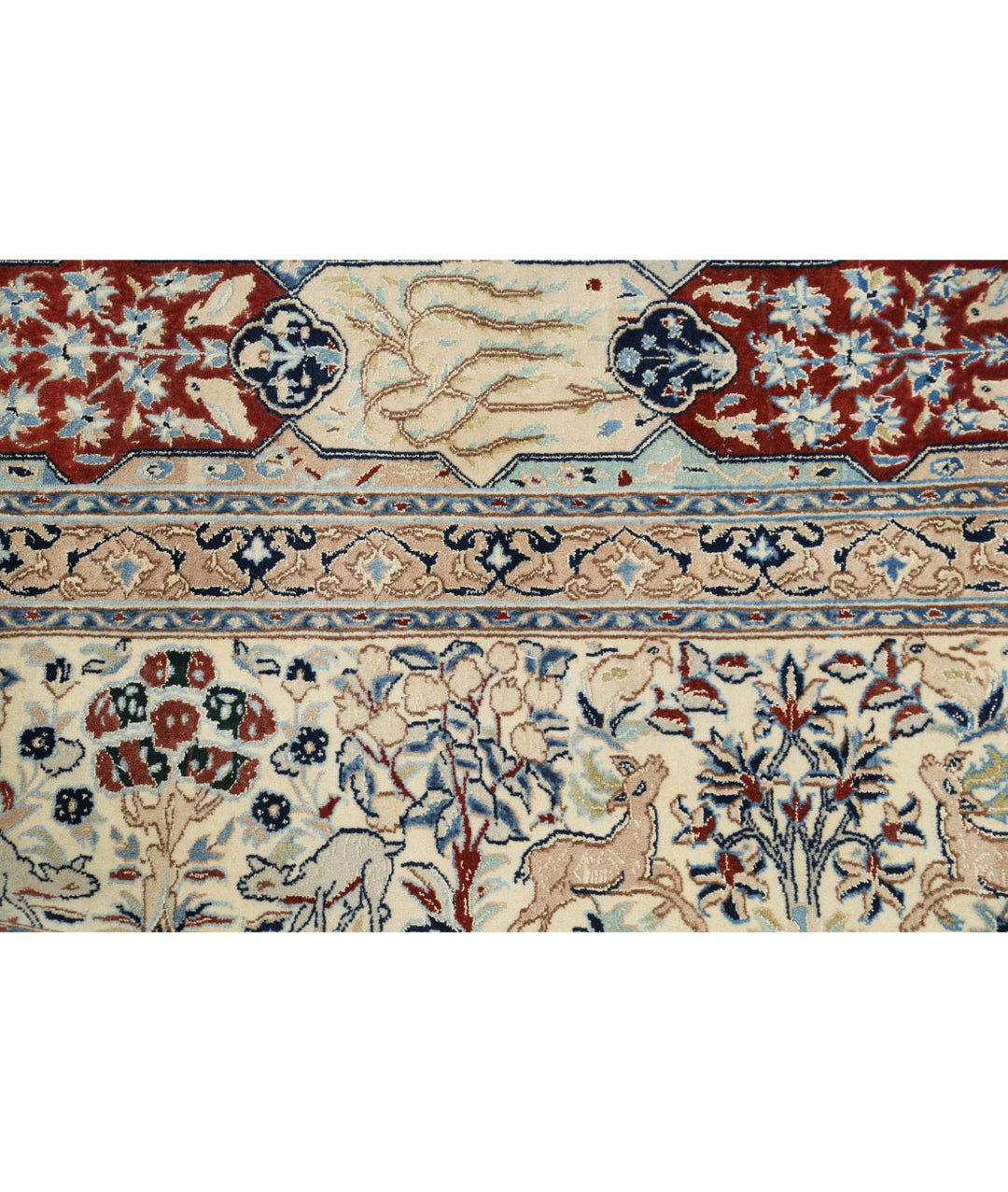 Ivory Oriental Nain Rug 5' 11" x 9' 7" Hand-Knotted | No. AT47553