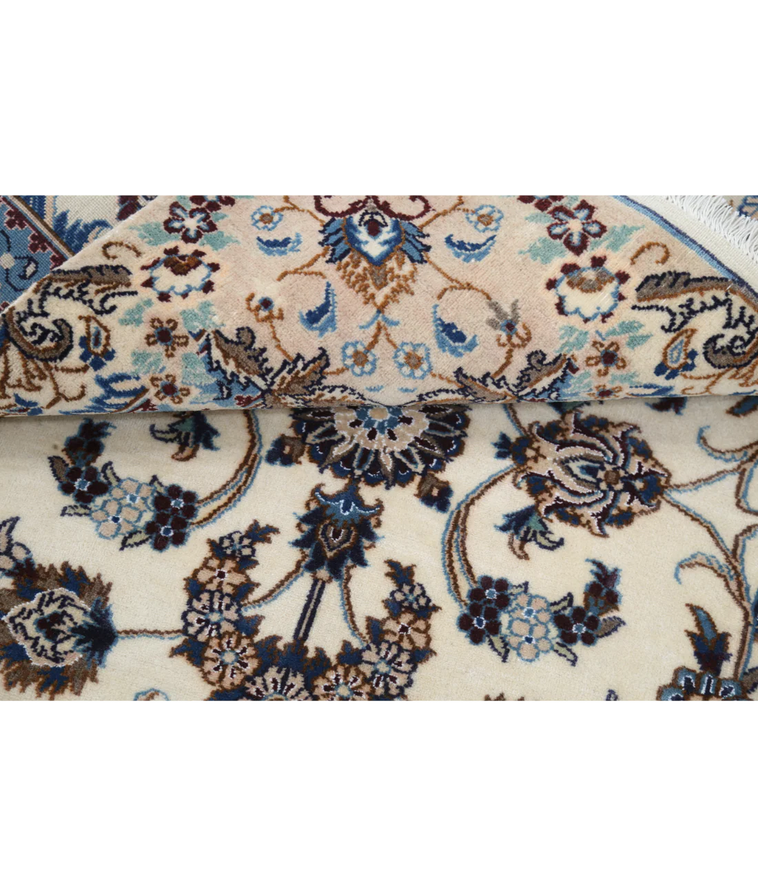 Ivory Iranian Nain Rug 3' 5" x 4' 10" Hand-Knotted | No. AT55451