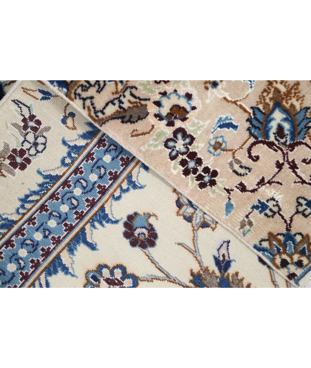 Ivory Iranian Nain Rug 3' 5" x 4' 10" Hand-Knotted | No. AT55451
