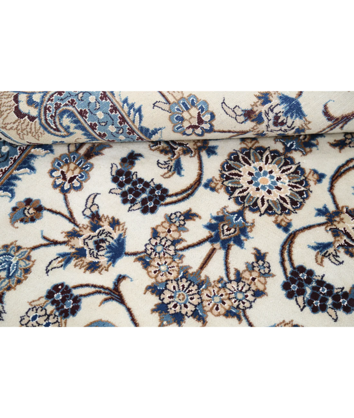 Ivory Persian Nain Rug 3' 6" x 5' 1" Hand-Knotted | No. AT35851