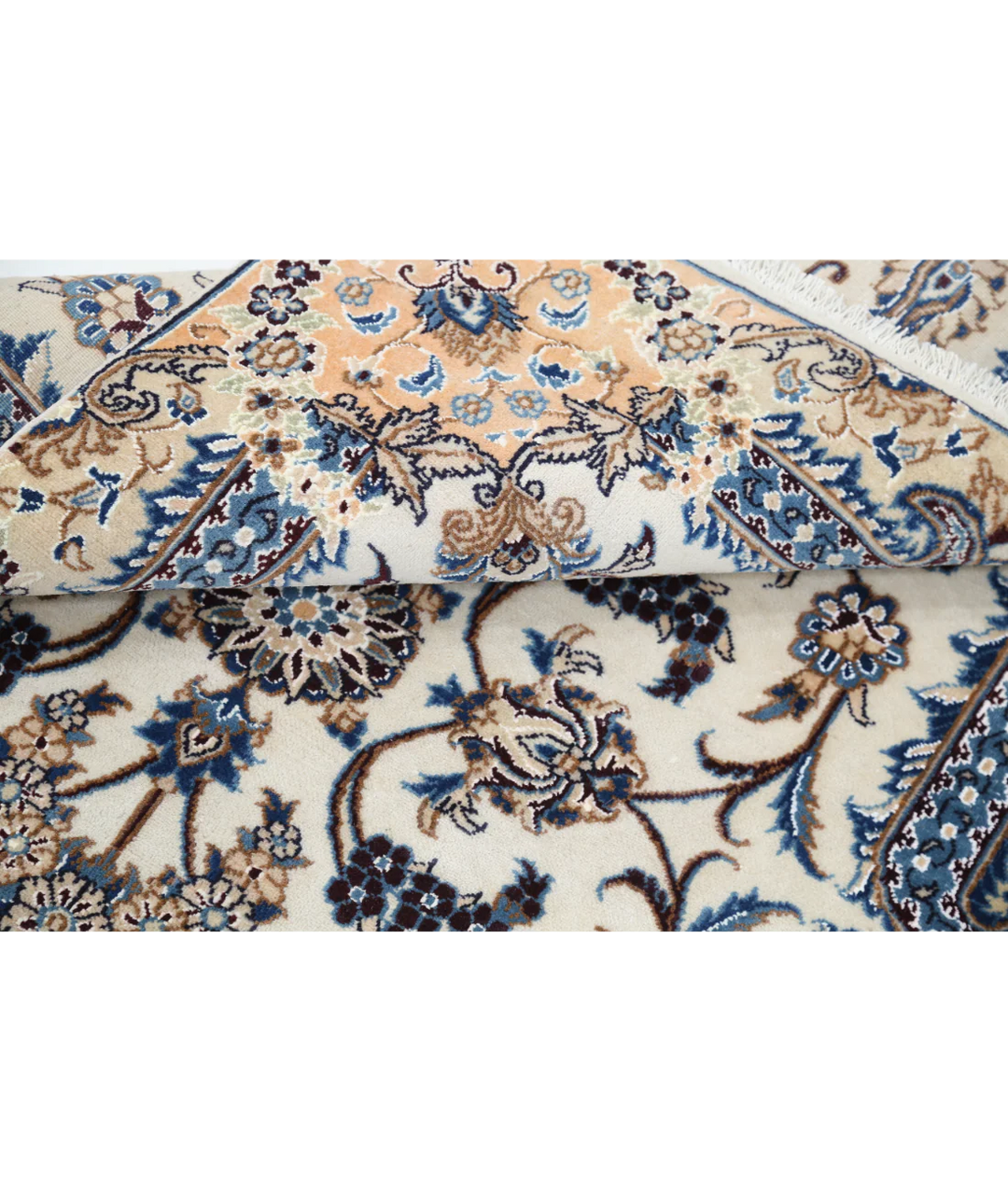 Ivory Persian Nain Rug 3' 6" x 5' 1" Hand-Knotted | No. AT35851