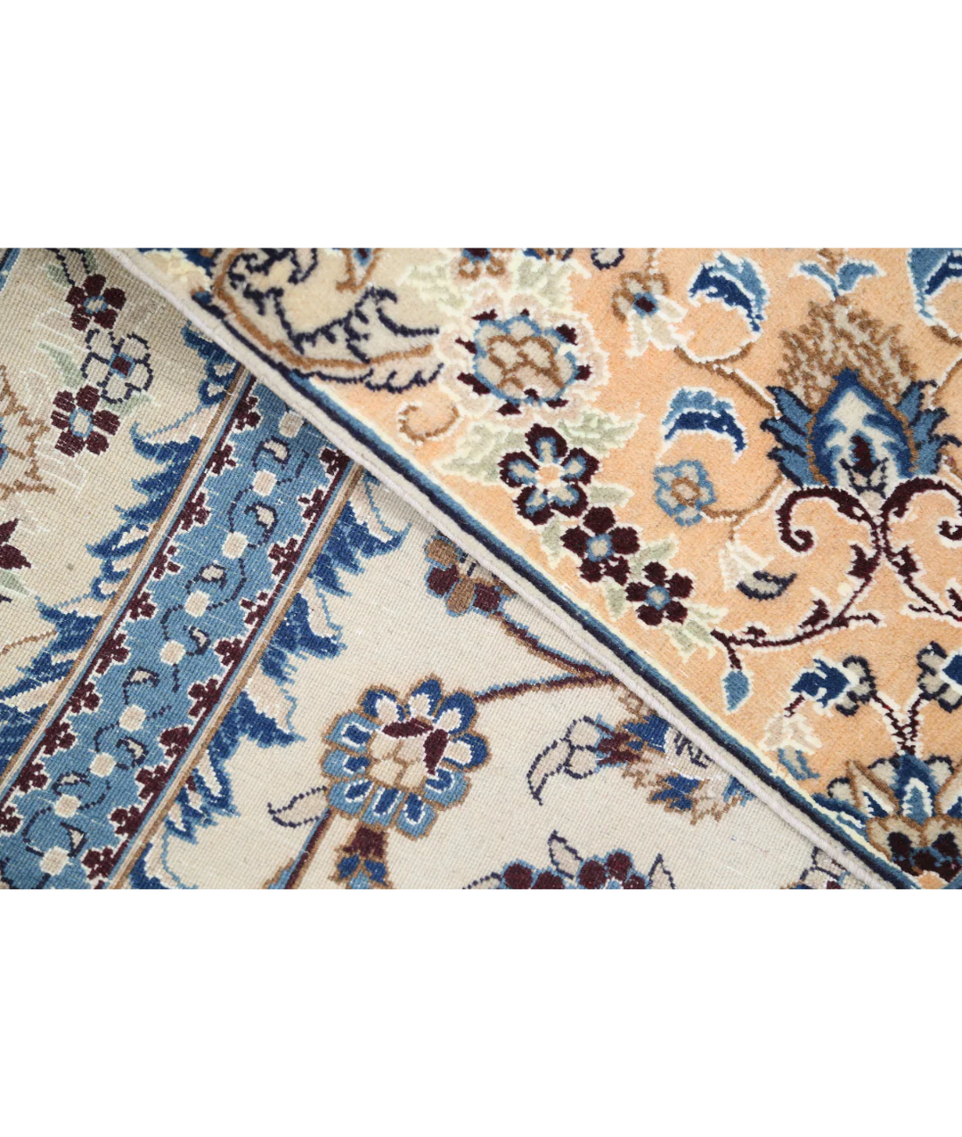 Ivory Persian Nain Rug 3' 6" x 5' 1" Hand-Knotted | No. AT35851
